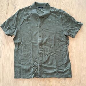 Vince Olive Green Casual Sweater Button Down Shirt - Large